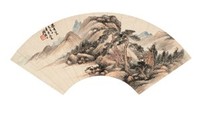 顾麟士 1921年作 山水 扇面镜心
